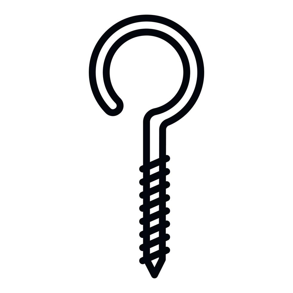 Hook screw icon, outline style vector