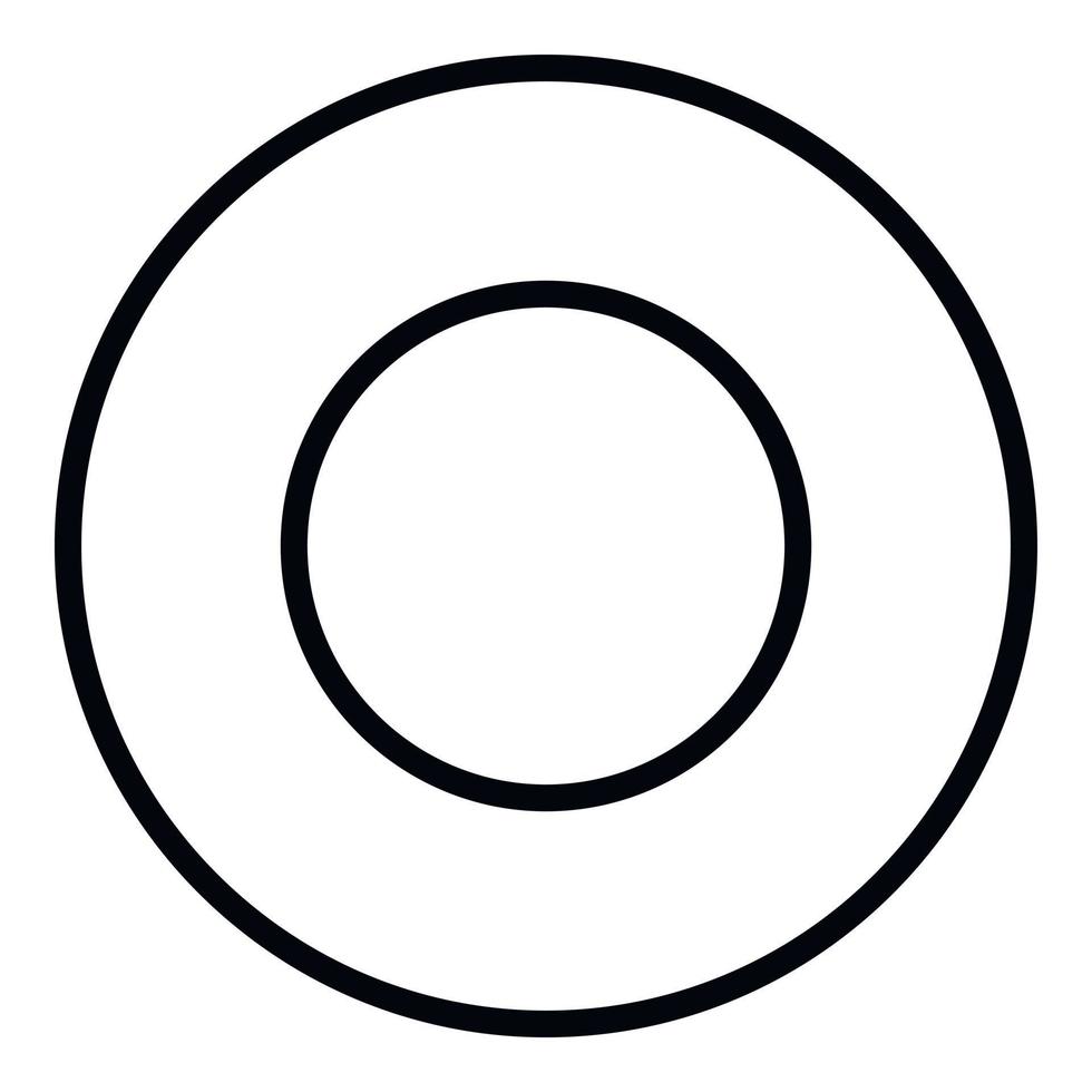 Steel washer icon, outline style vector