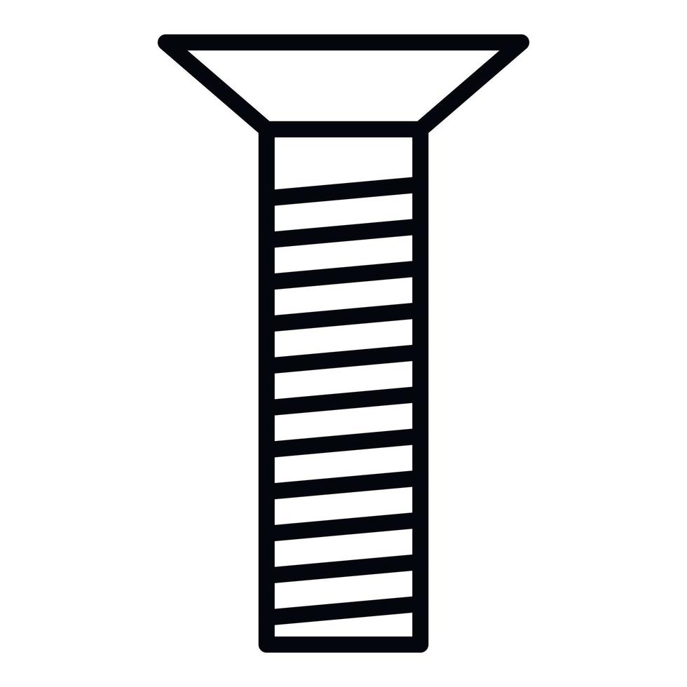 Countersunk head bolt icon, outline style vector