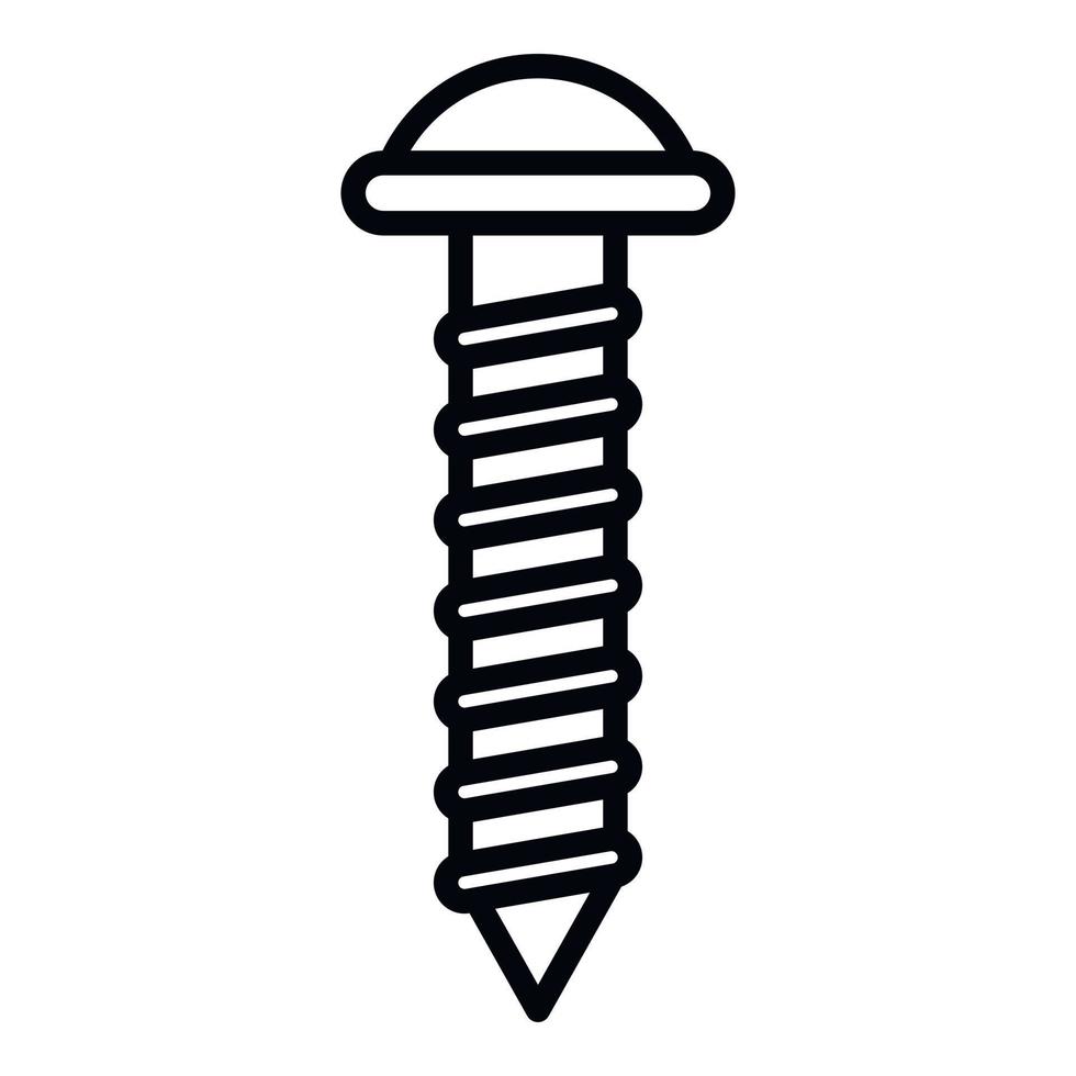 Small screw icon, outline style vector
