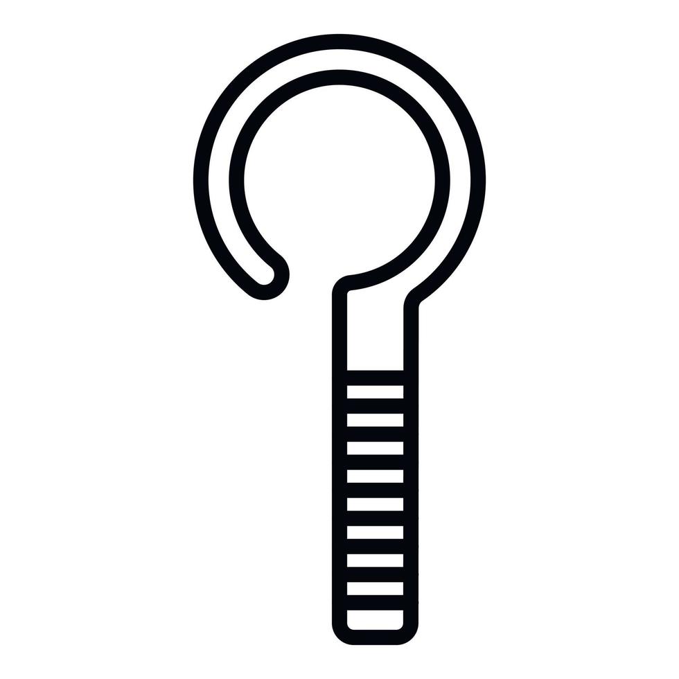 Bolt hook icon, outline style vector