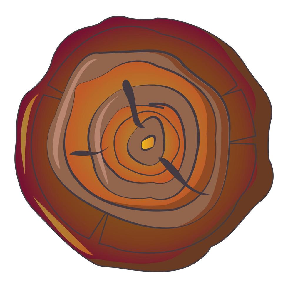 Top view stump icon, cartoon style vector