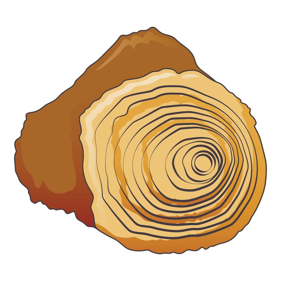 Circle tree stump icon, cartoon style vector