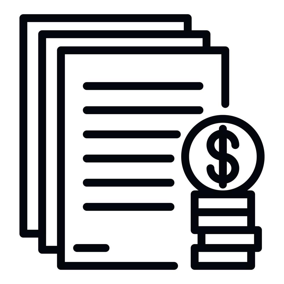 Mortgage down payment icon, outline style vector