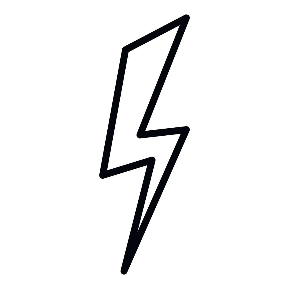 Plain lightning icon, outline style vector