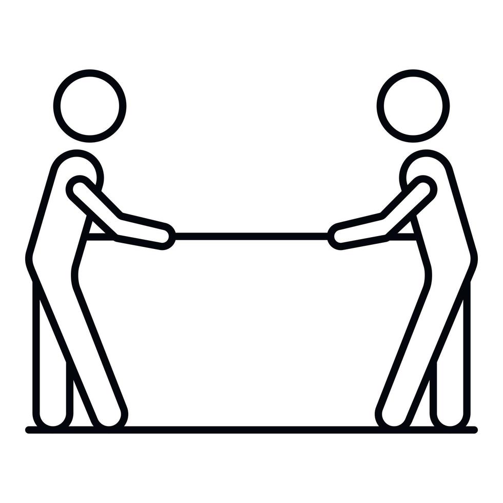 Conflict tug of war icon, outline style vector