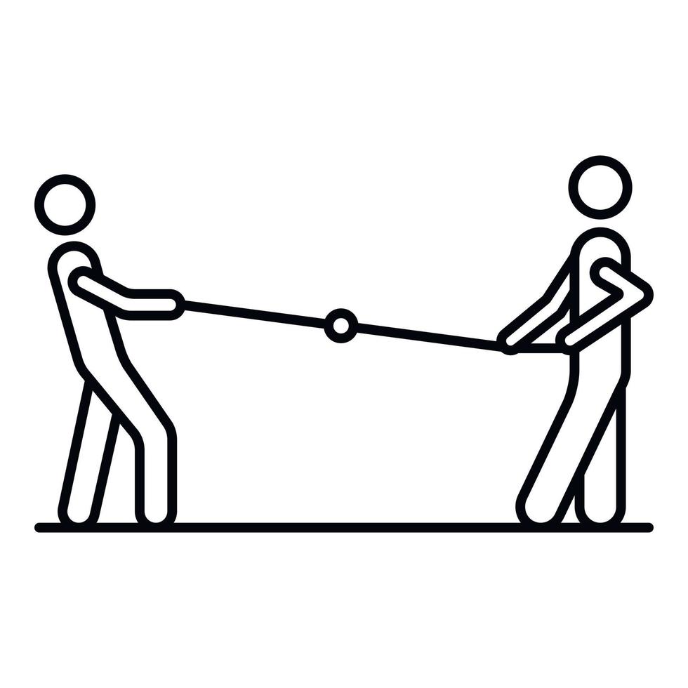 Modern tug of war icon, outline style vector