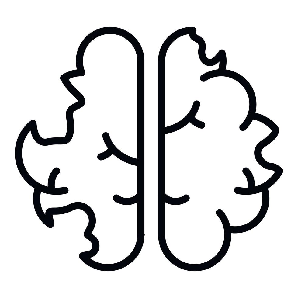 icono del cerebro de la enfermedad, estilo de contorno vector