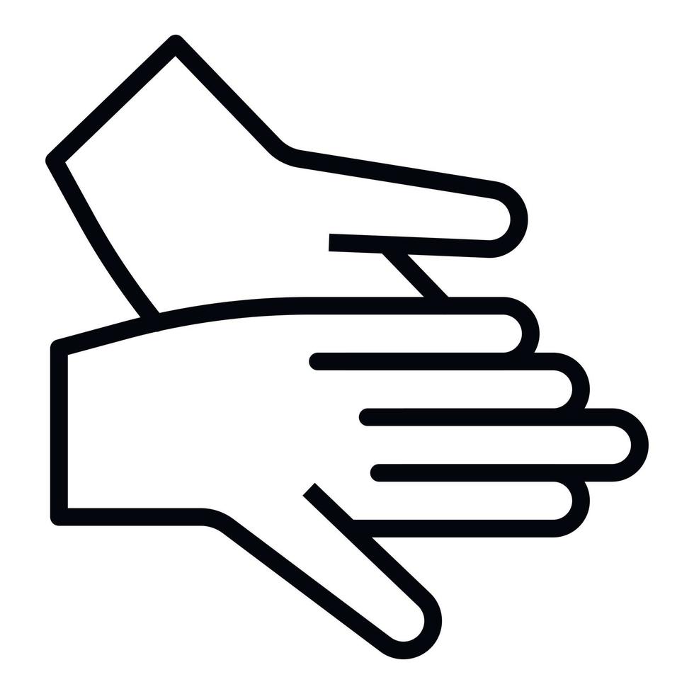 Hands icon, outline style vector