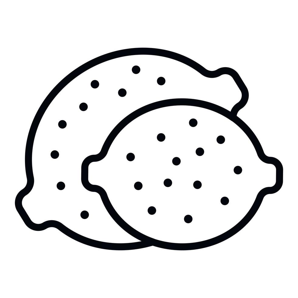 Lemon icon, outline style vector