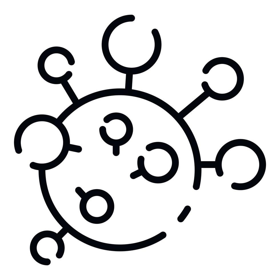Allergy molecule icon, outline style vector