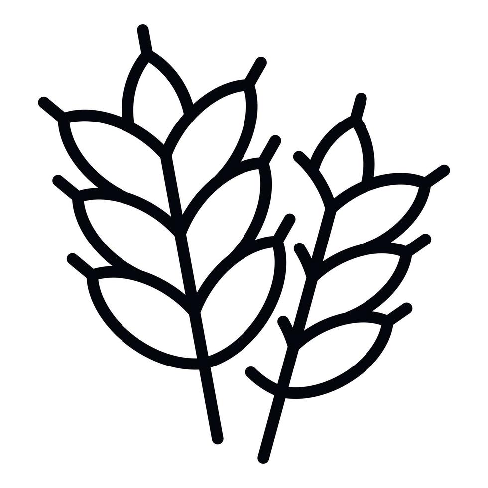 Wheat plant icon, outline style vector