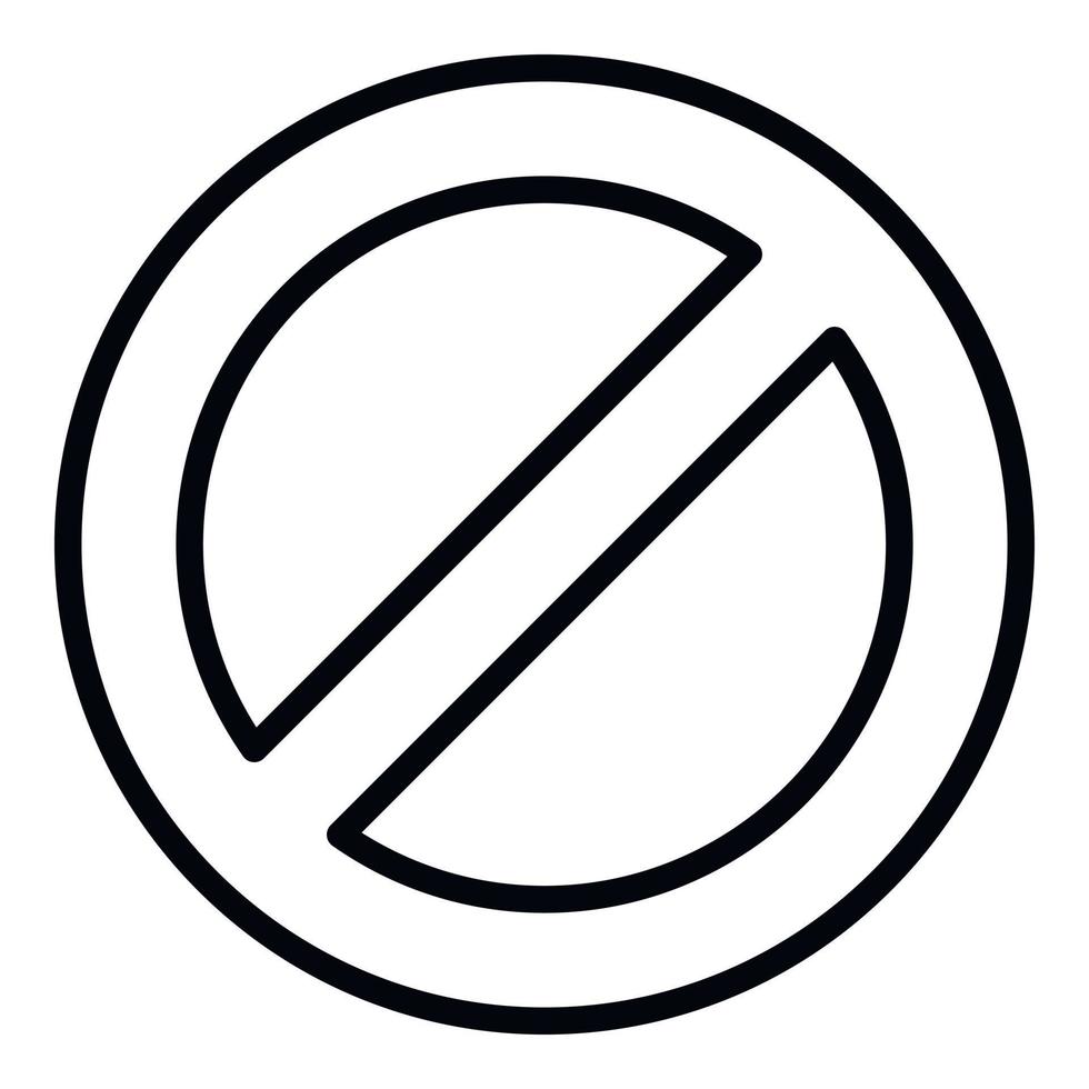 Restricted circle icon, outline style vector