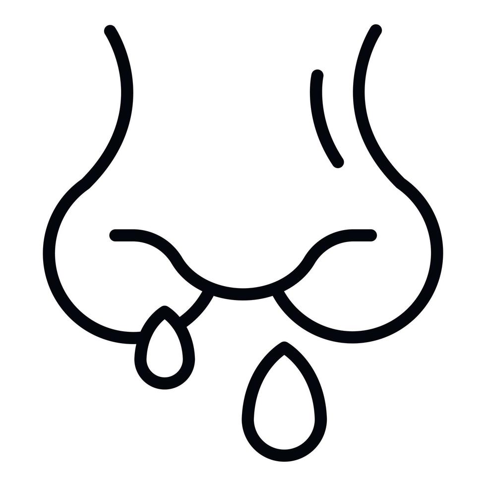 Nose allergy icon, outline style vector