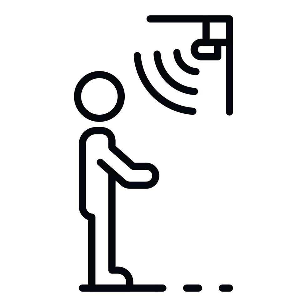 Guard motion sensor icon, outline style vector