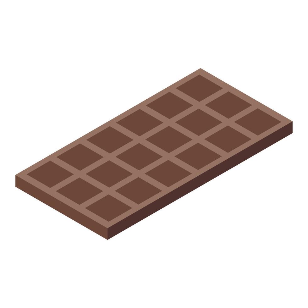 Chocolate bar icon, isometric style vector