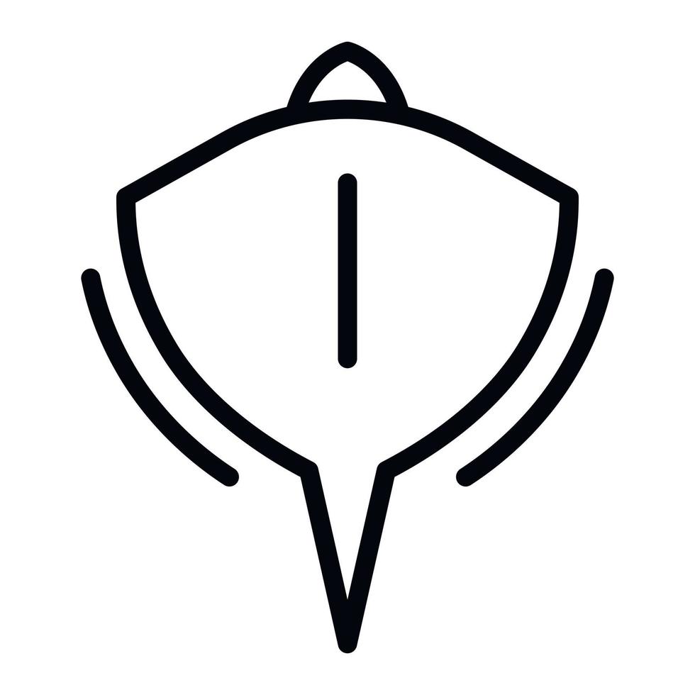 icono de pez raya, estilo de esquema vector