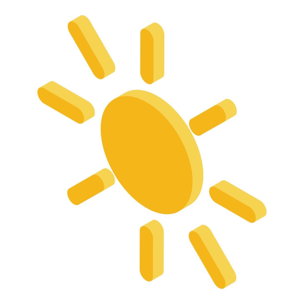 Sun icon, isometric style vector