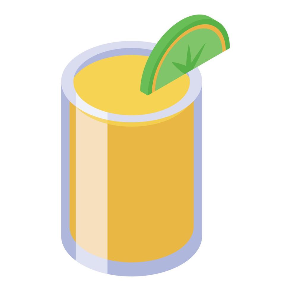 Glass tequila icon, isometric style vector