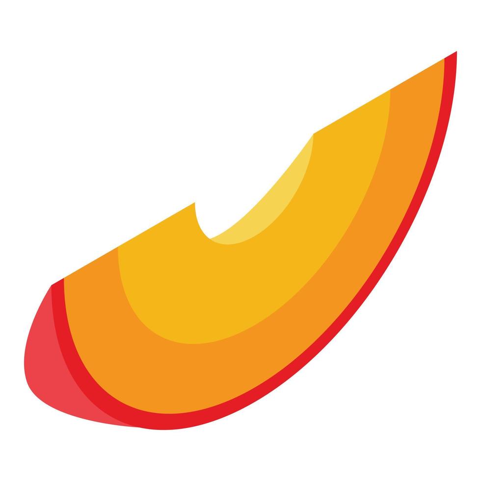 Peach slice icon, isometric style vector