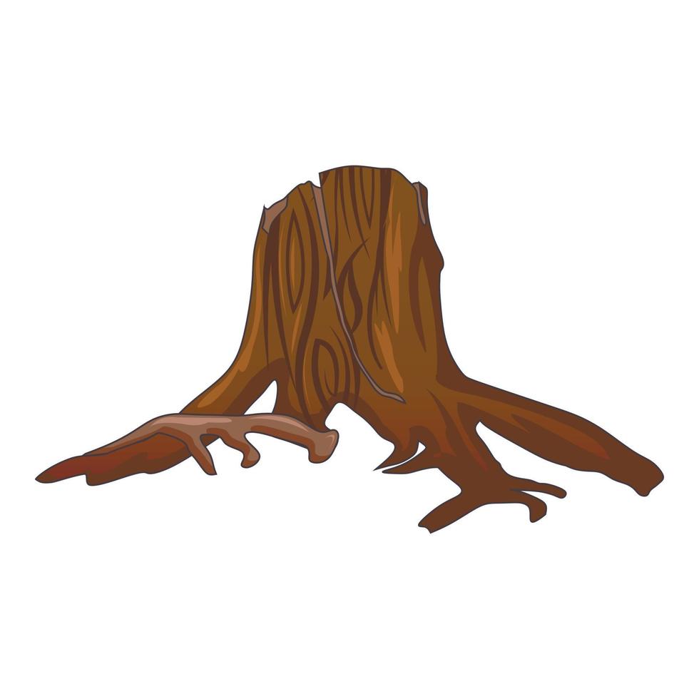 Stump icon, cartoon style vector