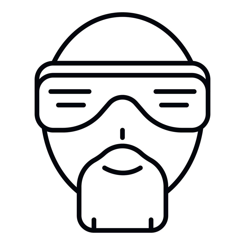 Hip hop man face icon, outline style vector