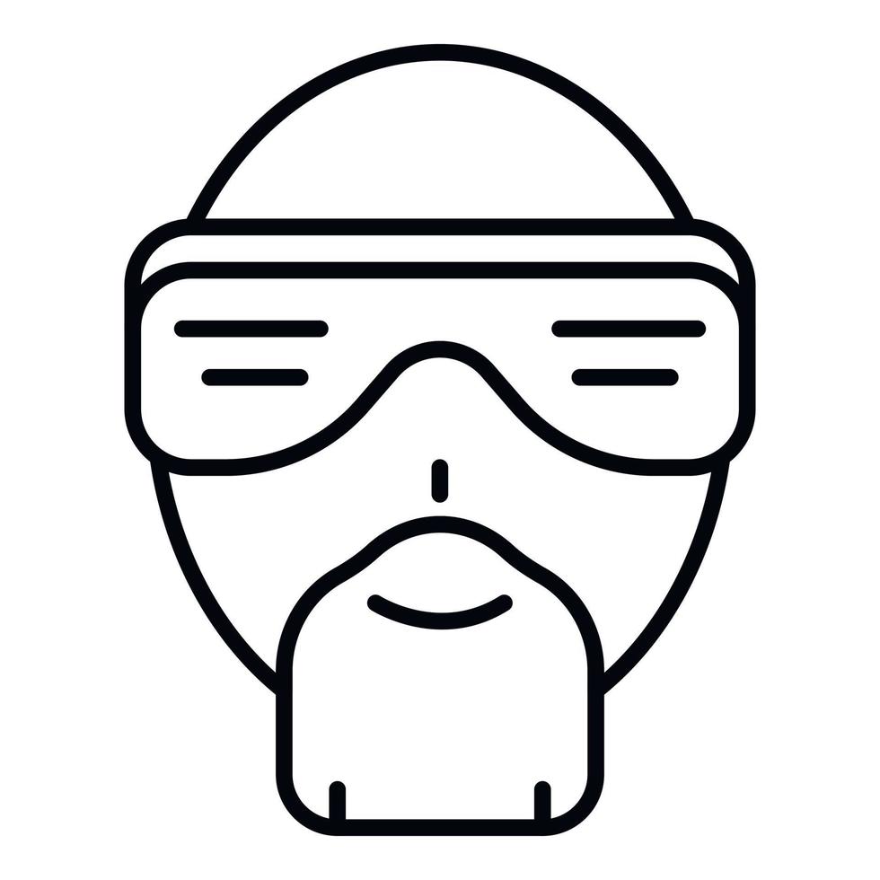 Hip hop man face icon, outline style vector