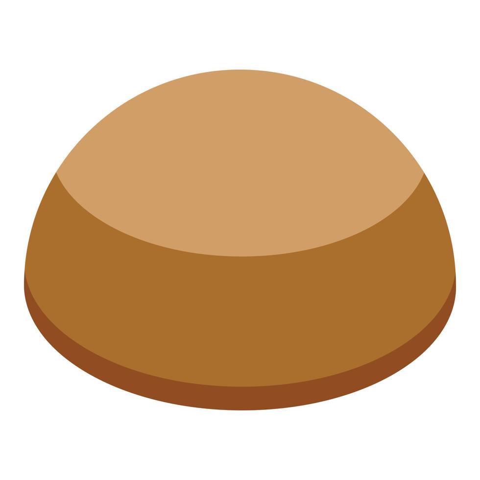 Burger bun cap icon, isometric style vector