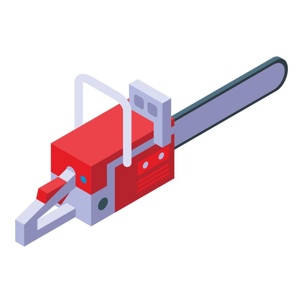 Chainsaw icon, isometric style vector
