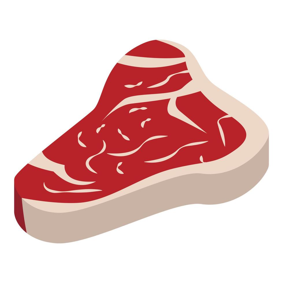 Food steak icon, isometric style vector