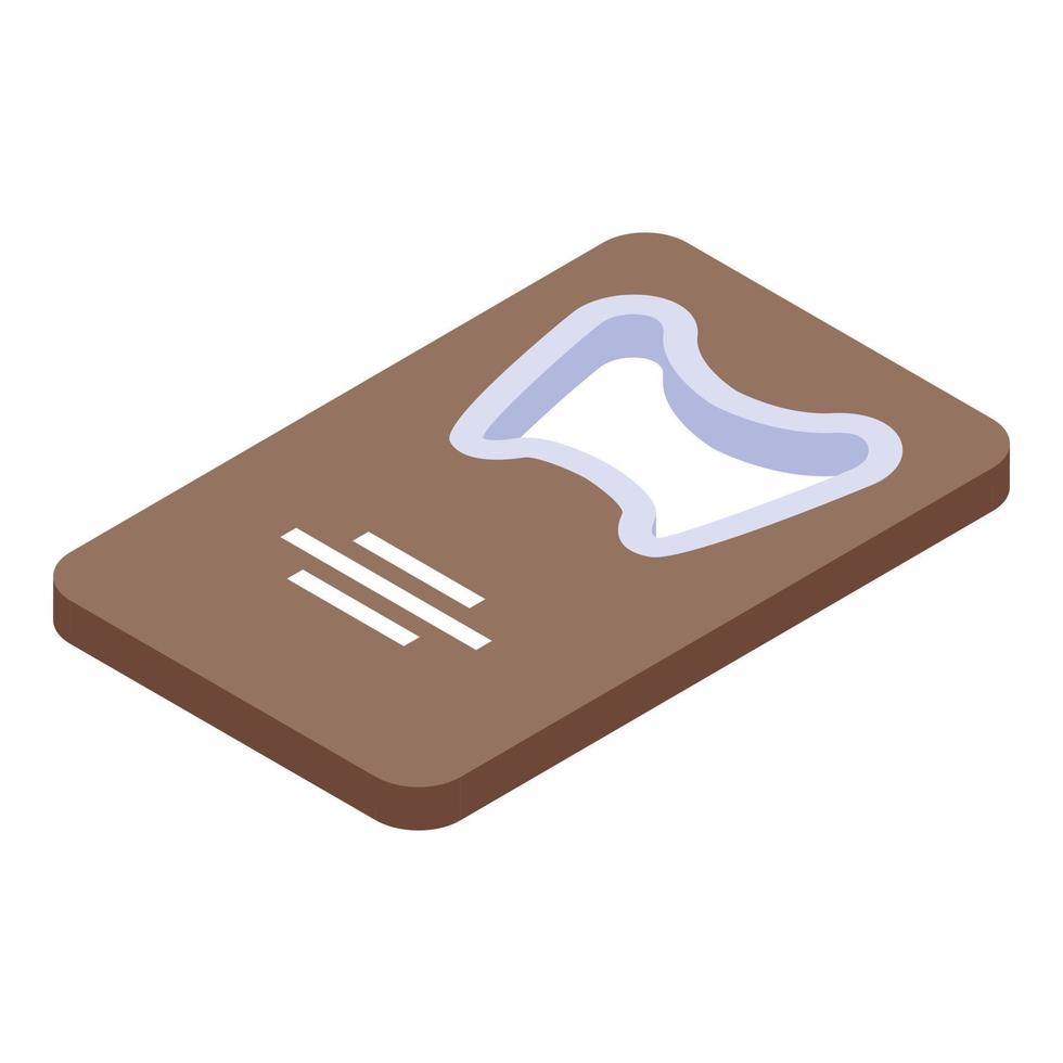 Beer bottle-opener icon, isometric style vector