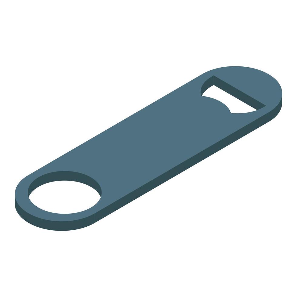 Black bottle opener icon, isometric style vector