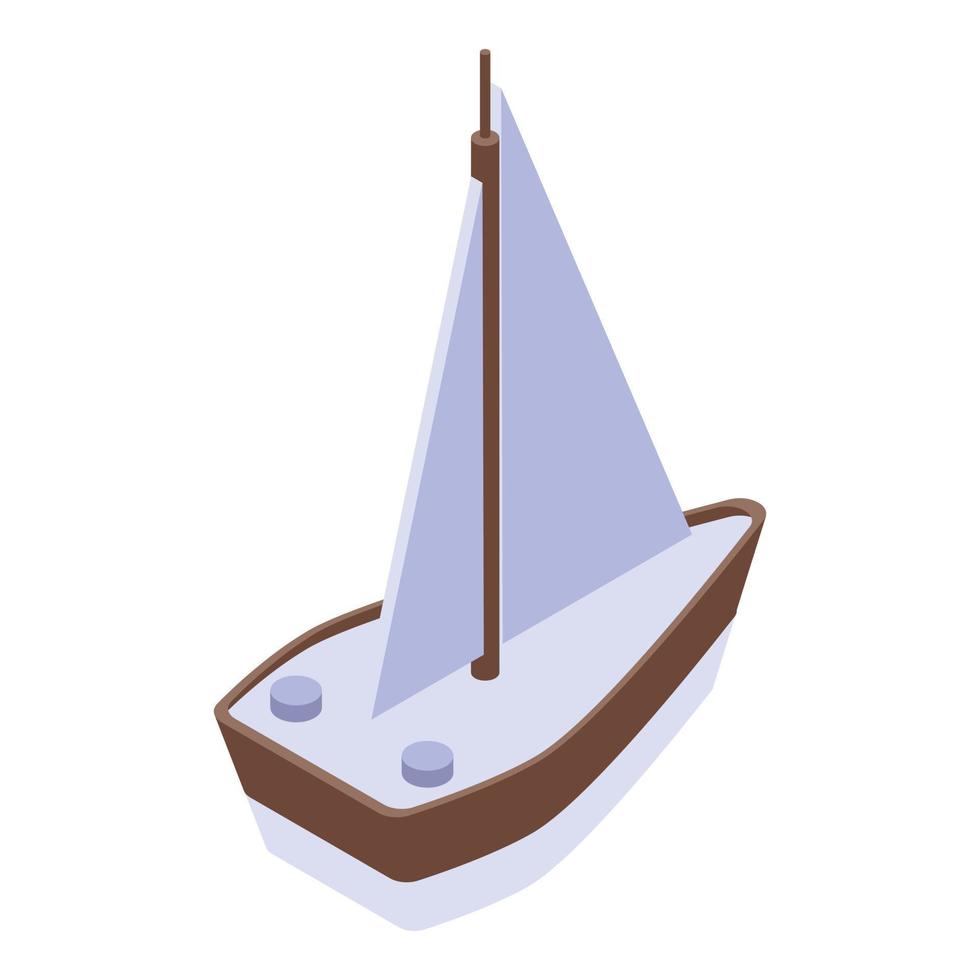 Sea yacht icon, isometric style vector