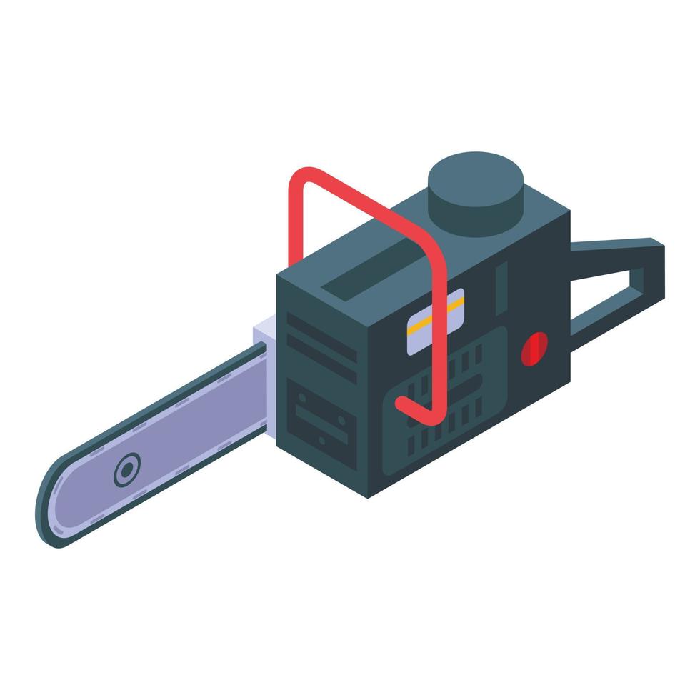 Petrol chainsaw icon, isometric style vector