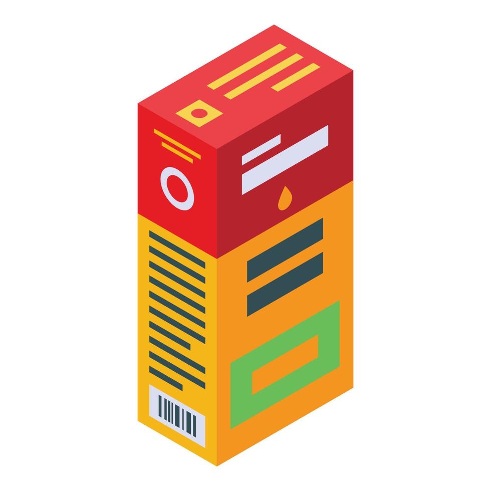 Syrup package icon, isometric style vector