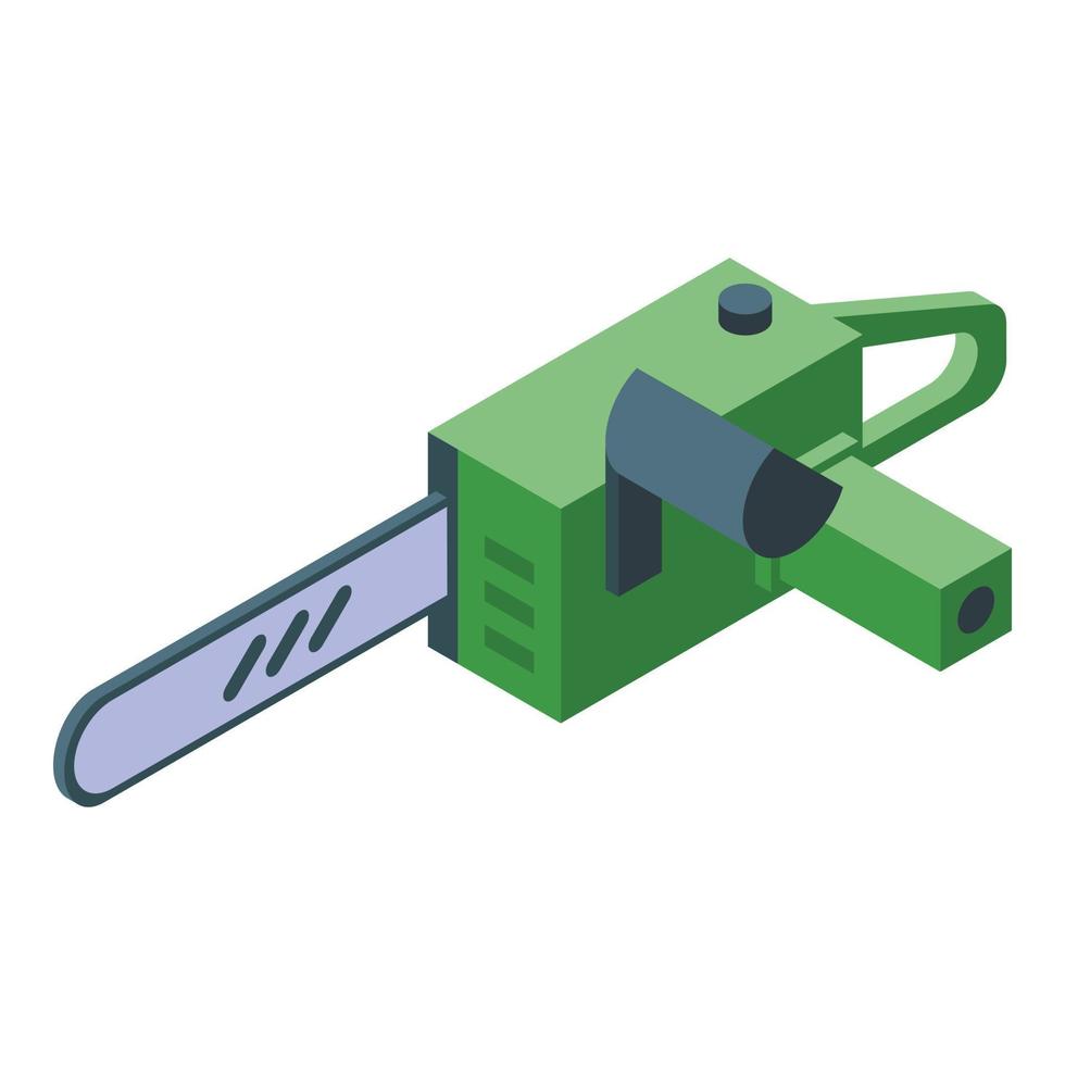 Chainsaw cutter icon, isometric style vector