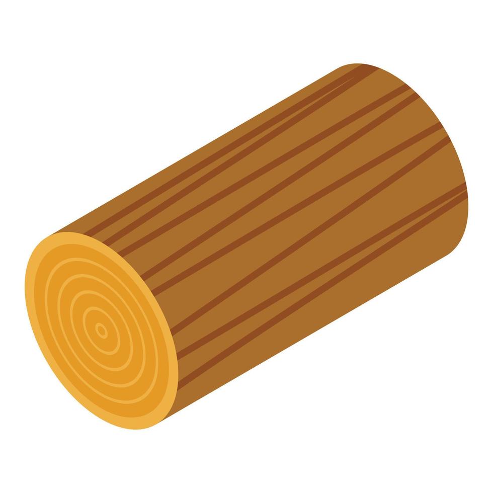 icono de tronco de madera, estilo isométrico vector