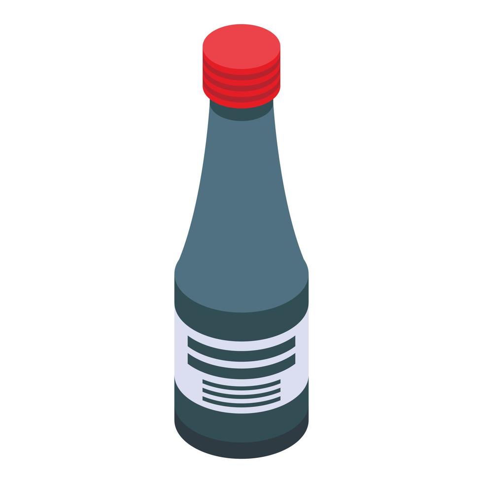 Medical syrup bottle icon, isometric style vector