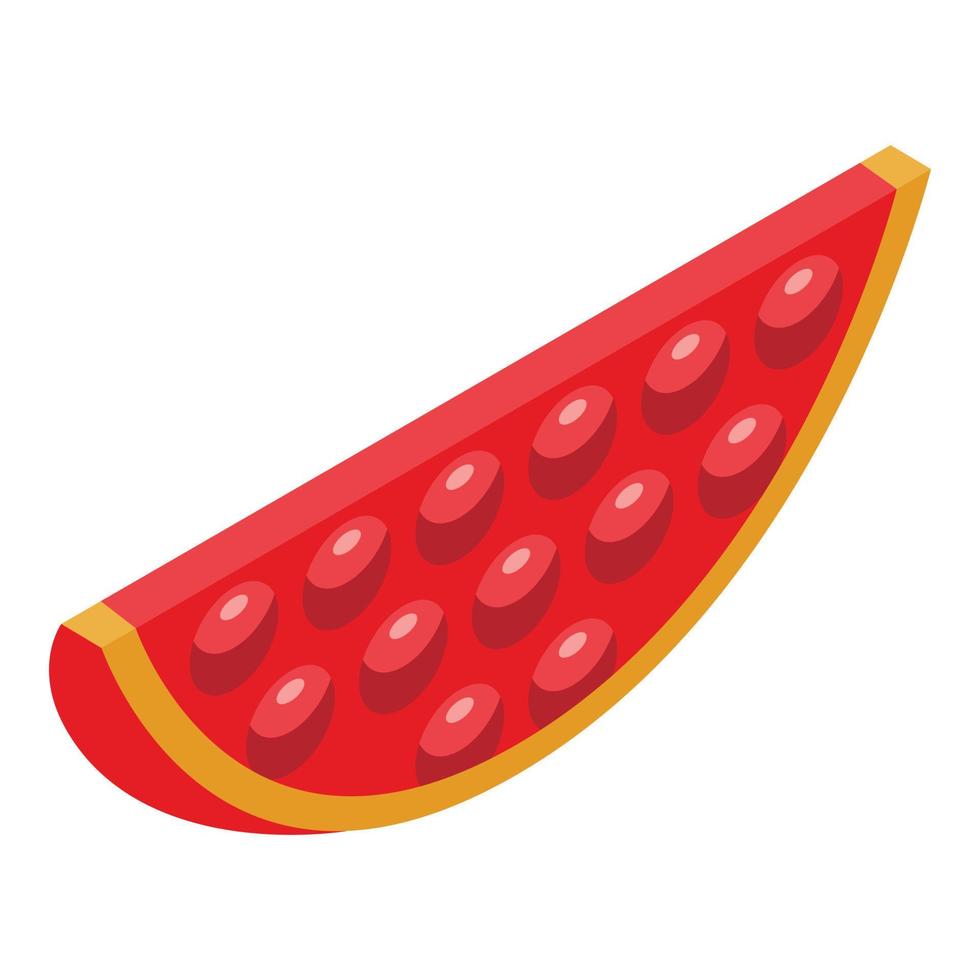 Slice pomegranate icon, isometric style vector