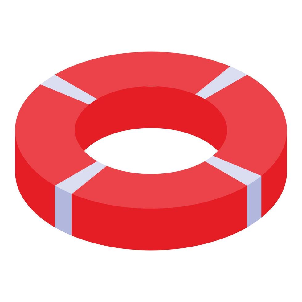 Lifebuoy icon, isometric style vector