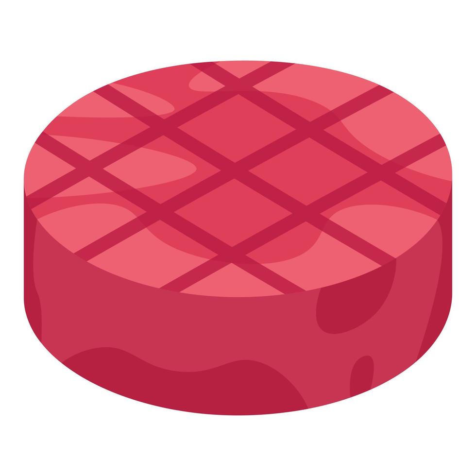 Round steak icon, isometric style vector