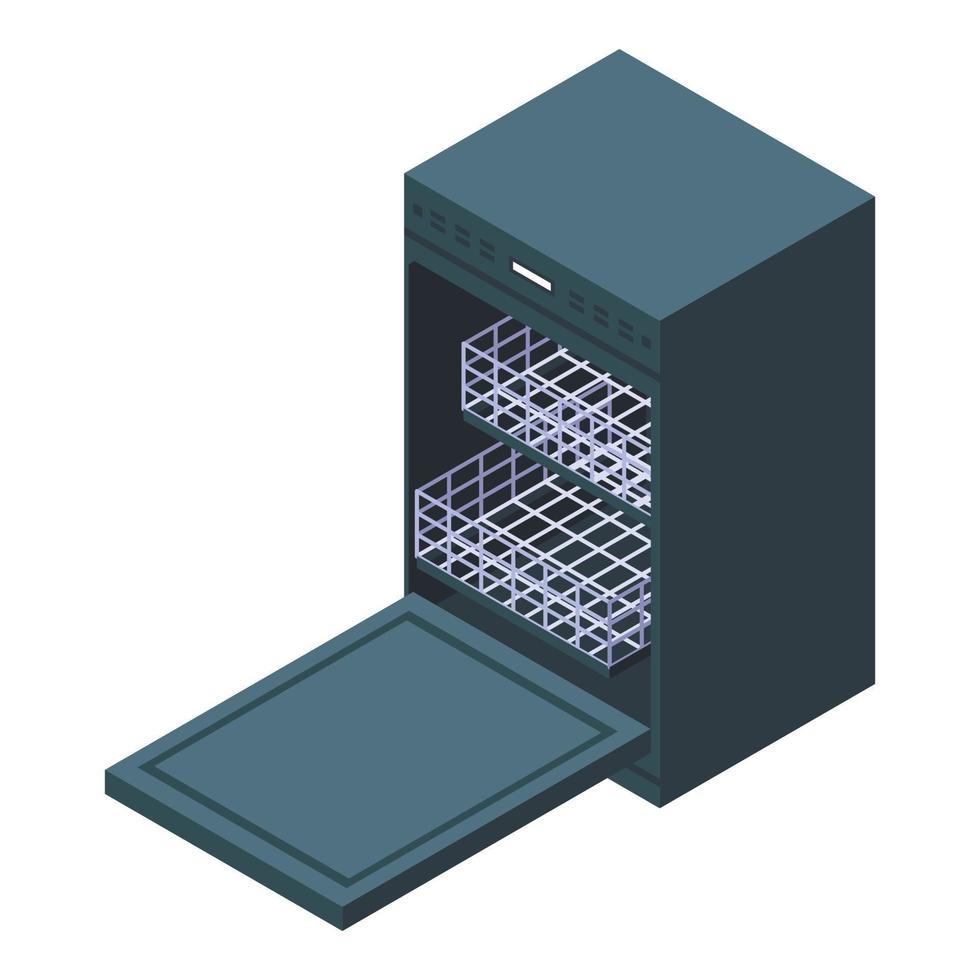 Modern dishwasher icon, isometric style vector