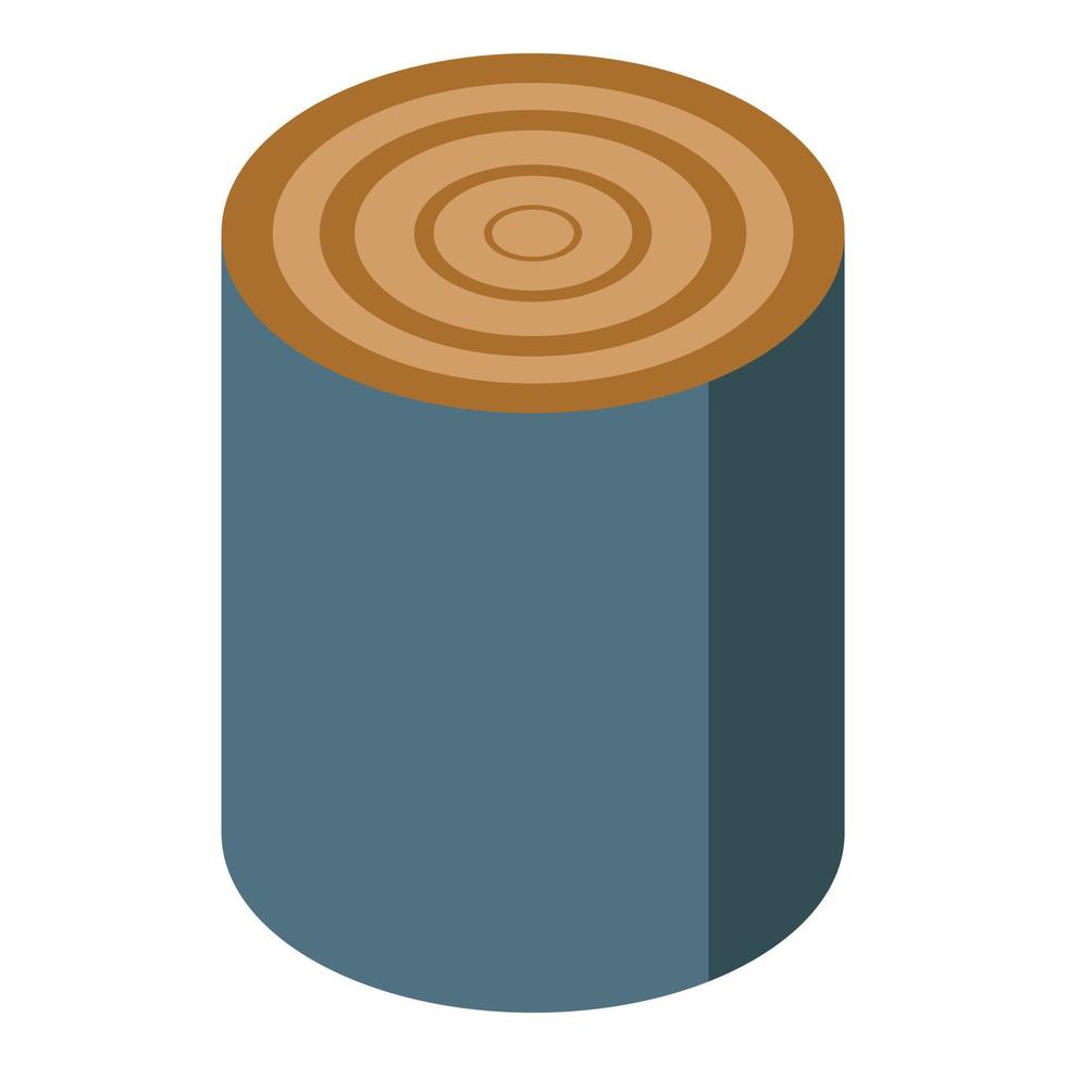 Natural tree stump icon, isometric style vector