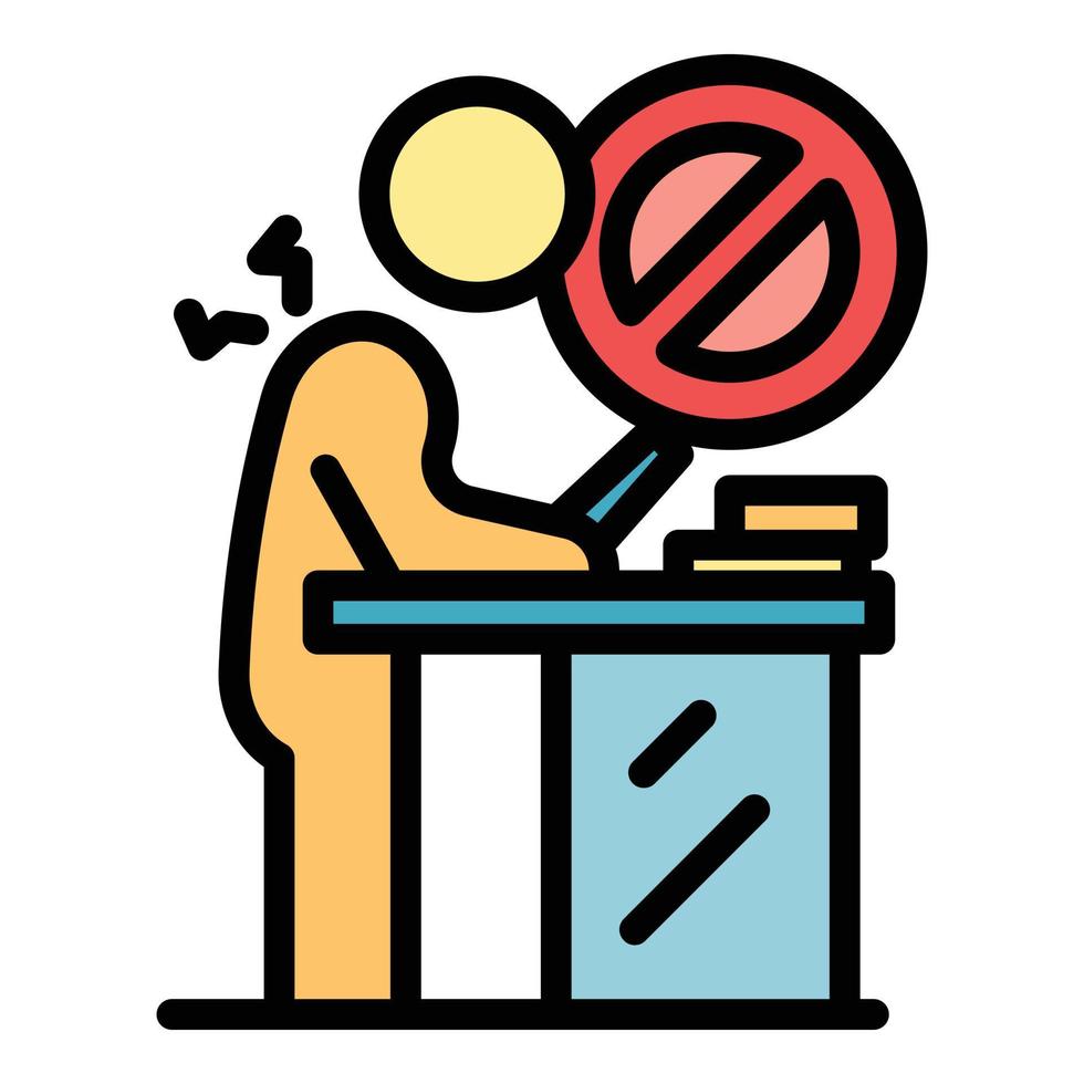 Wrong working position icon color outline vector
