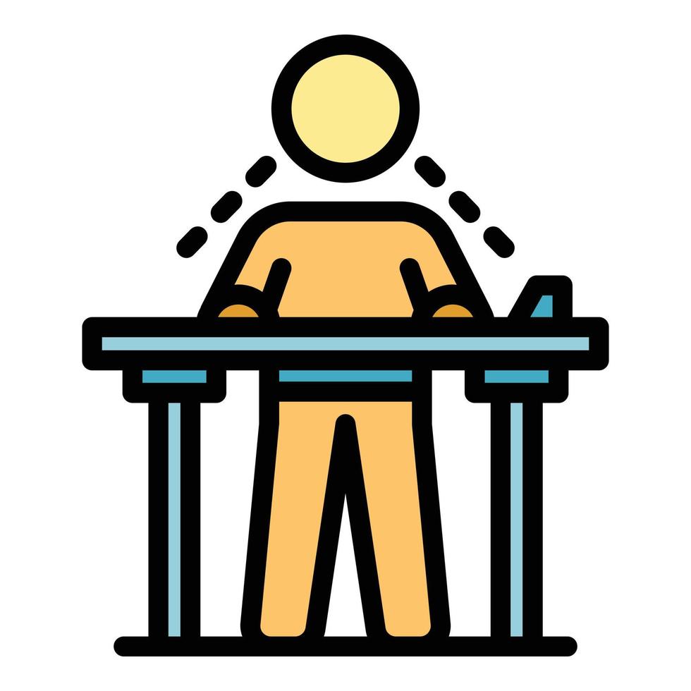 Ergonomic position icon color outline vector