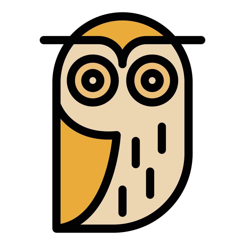 Old owl icon color outline vector