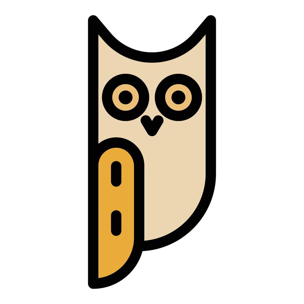 Long eared owl side view icon color outline vector