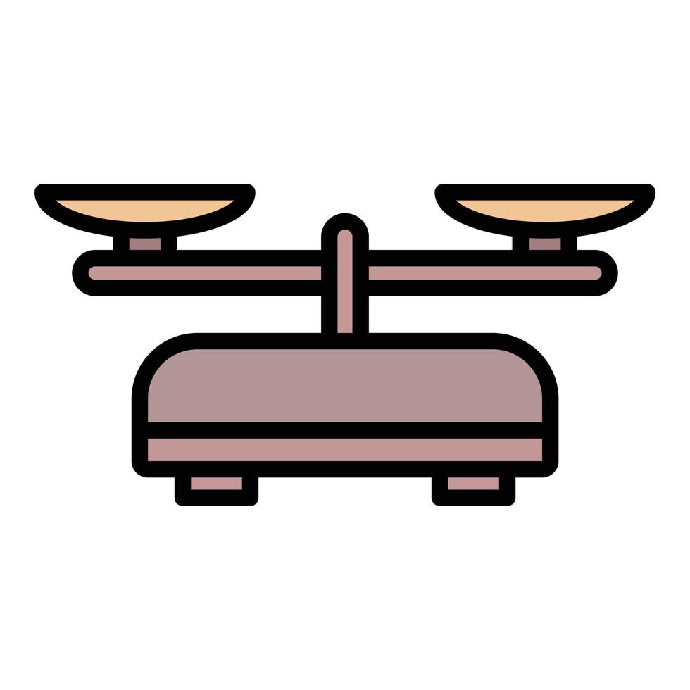Balance scales icon color outline vector