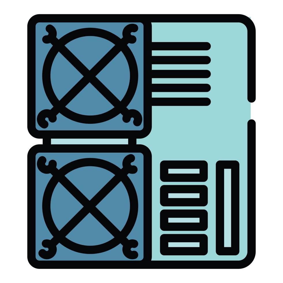 Mining farm cooler icon color outline vector