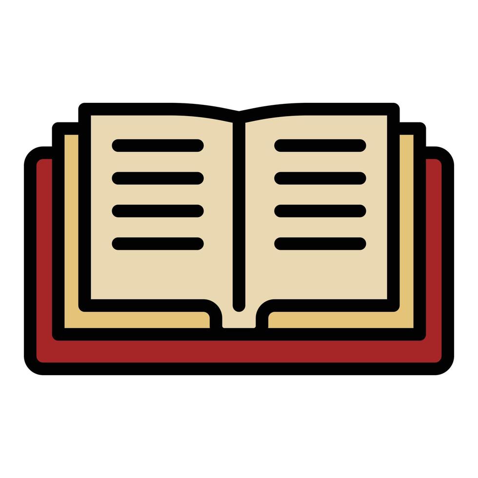 Open book icon color outline vector